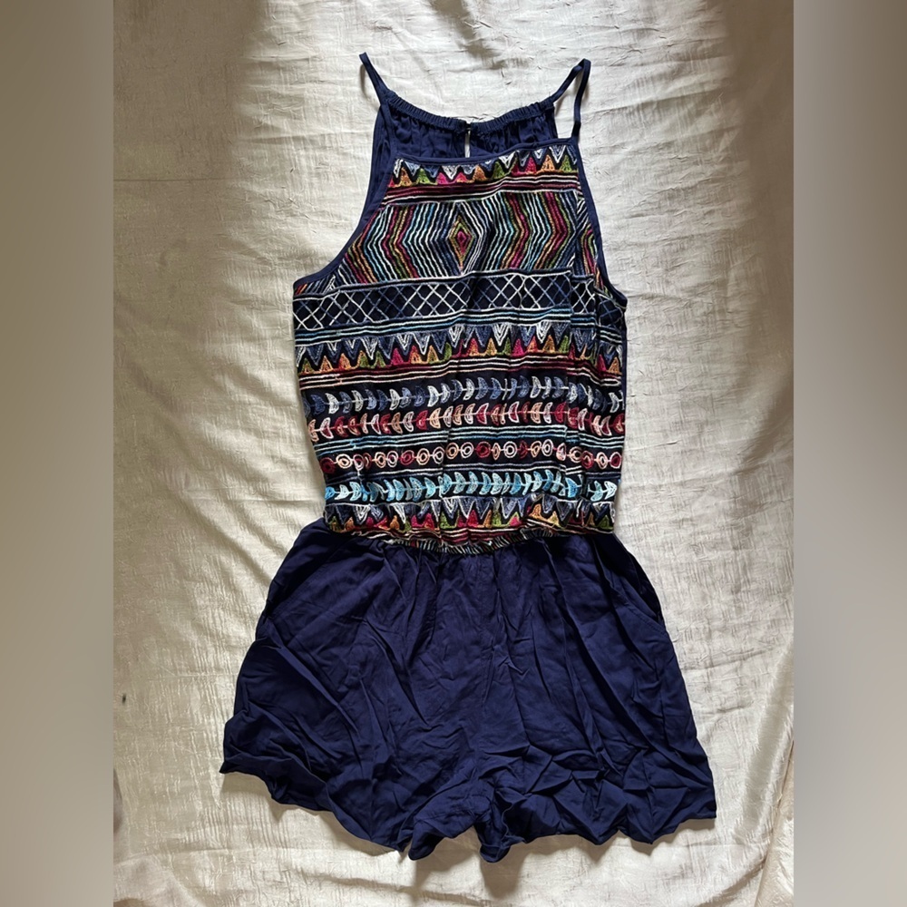 I.N. San Francisco Multicolor Zigzag Romper